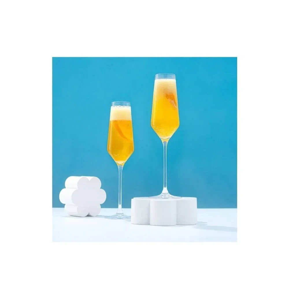 JoyJolt Layla Crystal Champagne Flutes Glasses Set of 4 Czech Republic NIB New